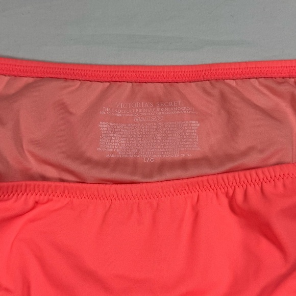 Victoria's Secret Neon Coral Bikini Bottoms Size Large - Picture 3 of 5